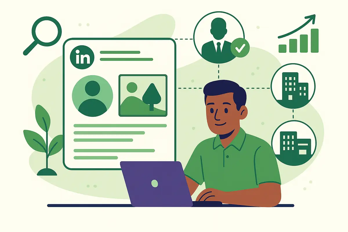Illustration: Linkedin lead generation for landscaping firms