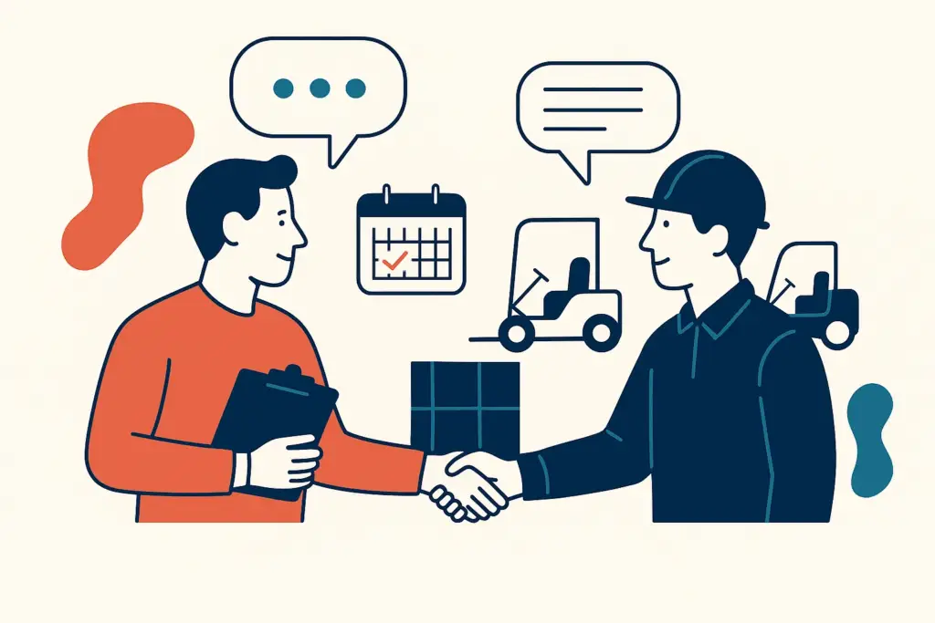 Illustration: Appointment setting for material handling