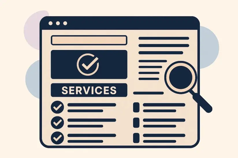 Illustration: What to have on a service page of a website