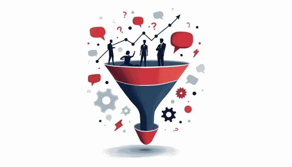 An abstract representation of a sales funnel