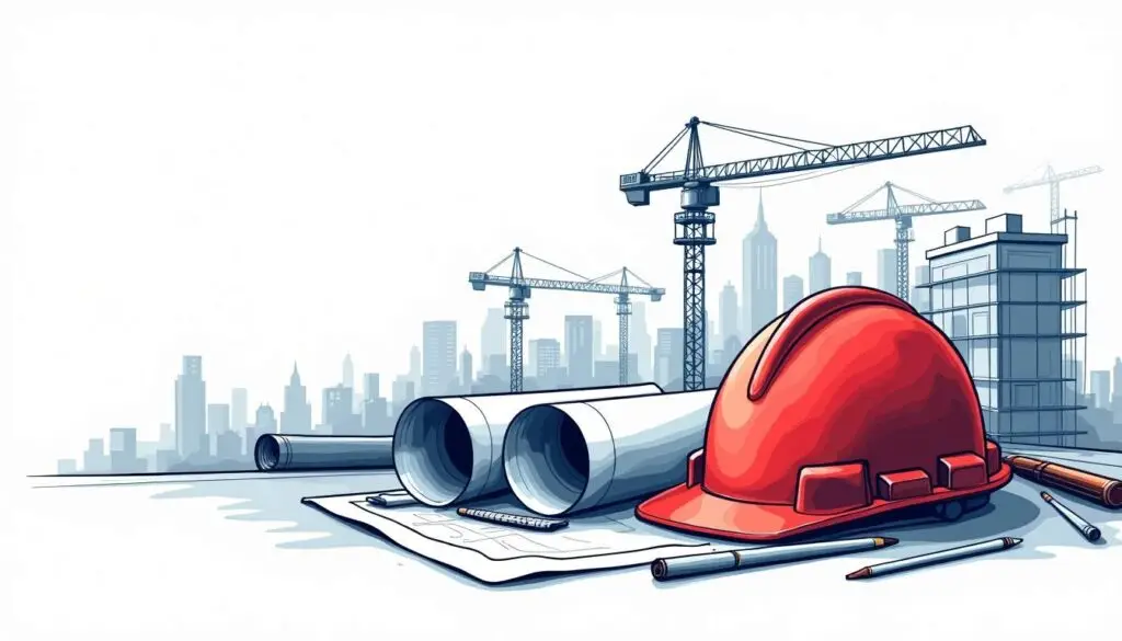 An organized construction site featuring various tools