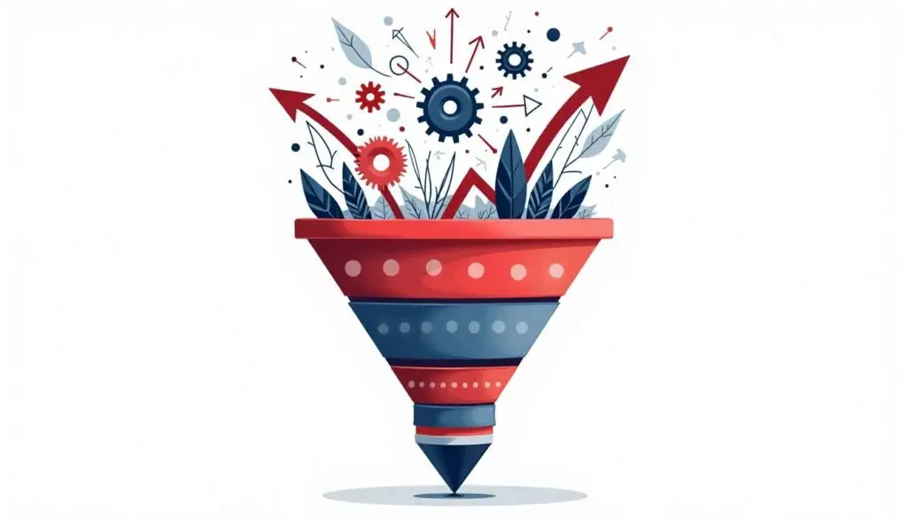 An abstract representation of a sales funnel