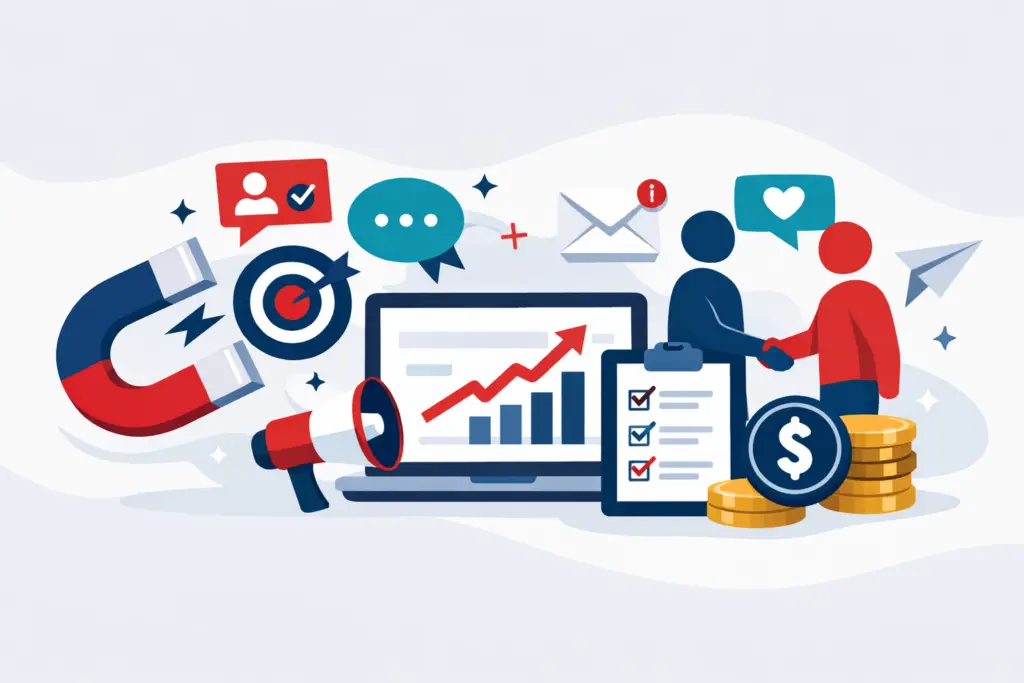 Abstract illustration representing inbound sales methodology and buyer-centric B2B sales strategy