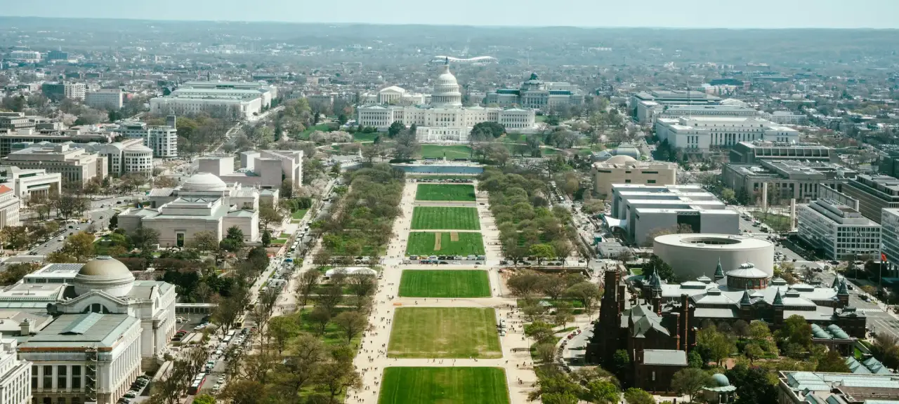 The U.S. Capitol and National Mall from above