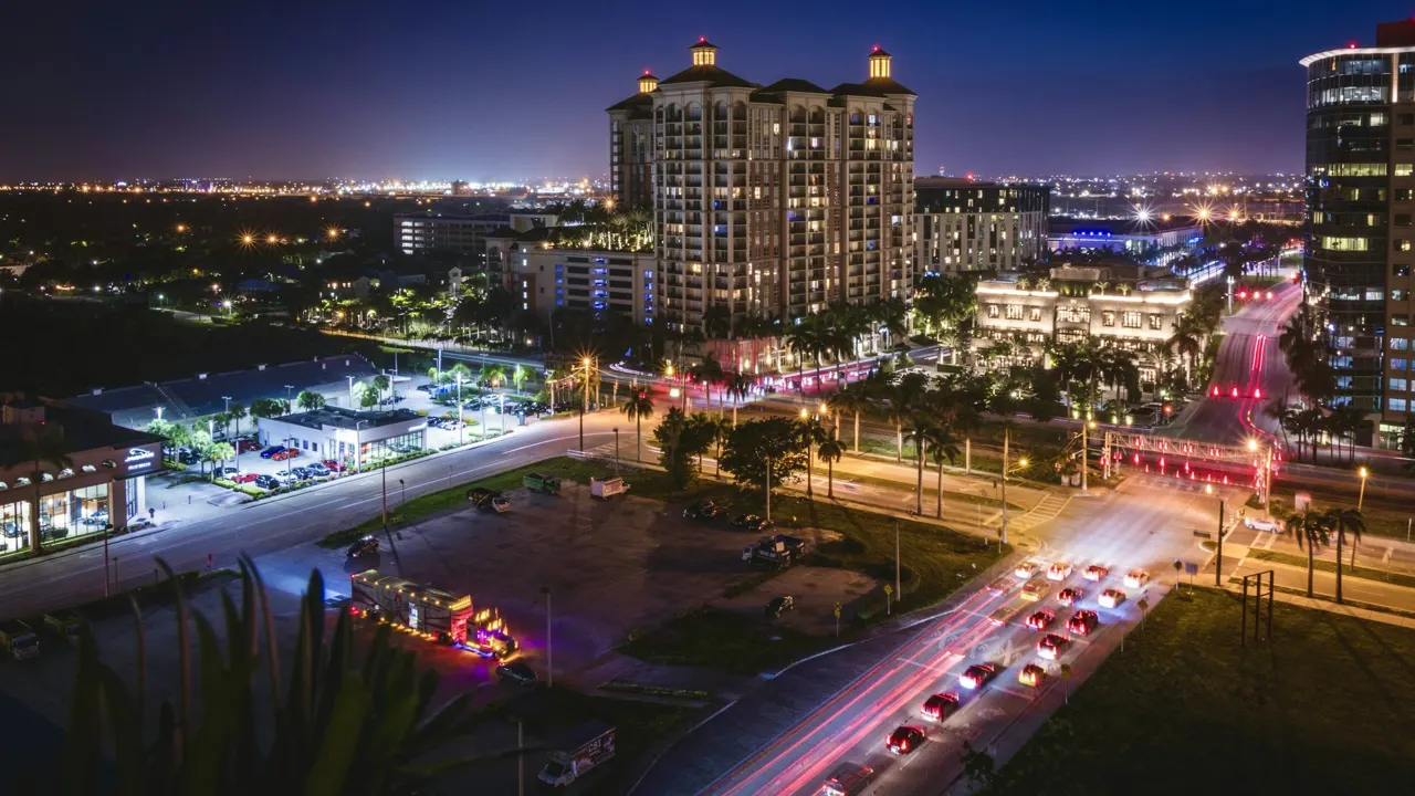 West Palm Beach, Florida at night