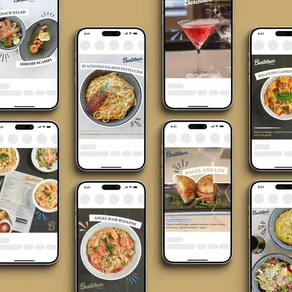 Social media posts designed for Bartolino's Restaurants