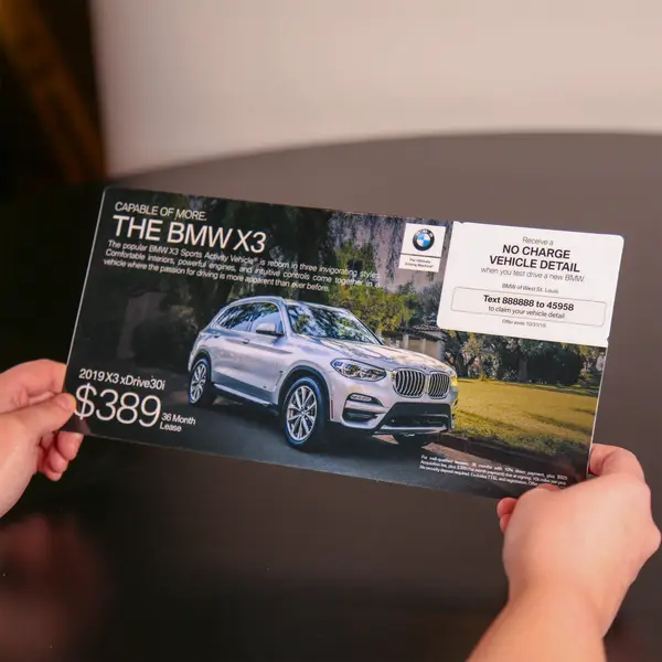 Direct mail piece designed for BMW dealer