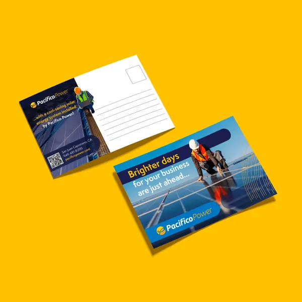Direct mail postcard for Pacifico Power