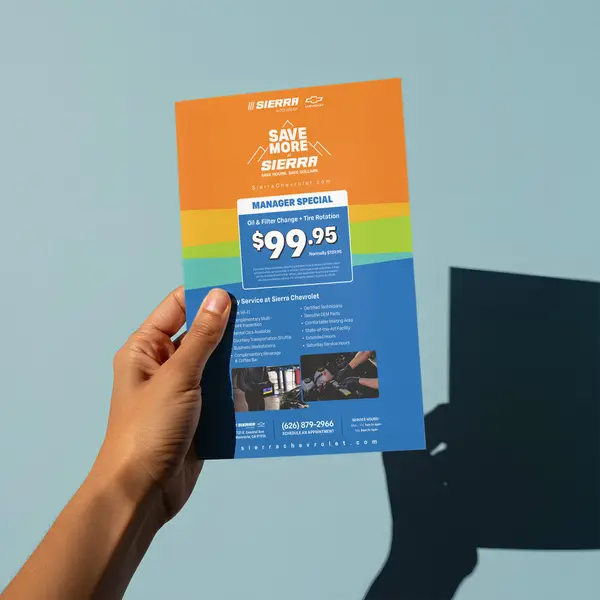 Direct mail piece designed for Sierra Chevrolet