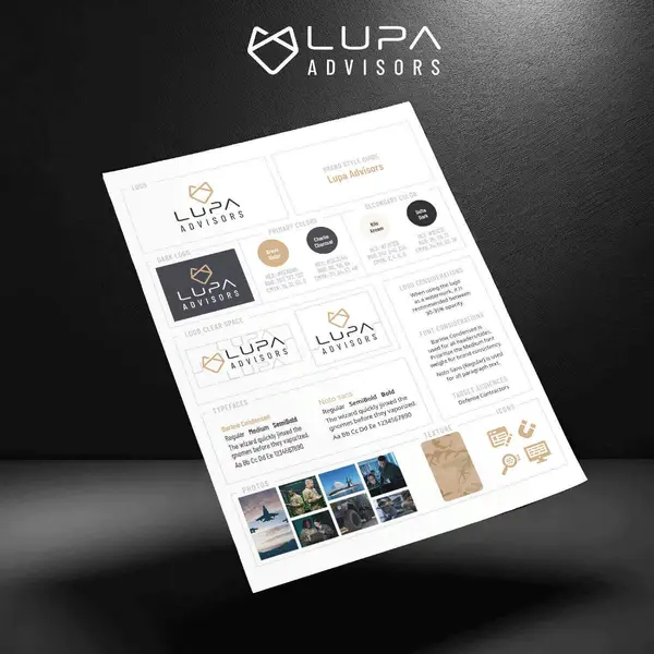 Brand identity designed for Lupa Advisors