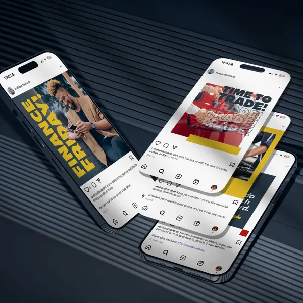 Social media posts designed for Ron Bouchard CDJR
