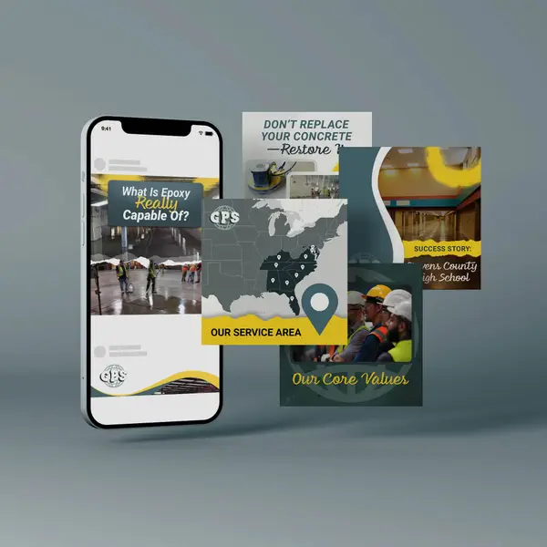 Social media posts designed for Global Polishing Solutions